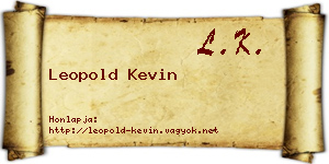 Leopold Kevin névjegykártya